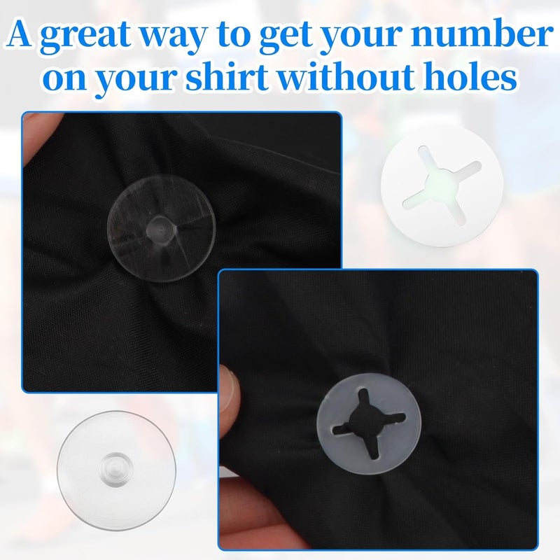 Pretwad 36 Pcs Clear Running Bib Clips - Race Number Buckle Fixing System, Race Bib Clips Holder, Triathlons Race Bib Holder Field Events Fastener Holder for Runners Marathon, Skating, Track and Field - Image 3